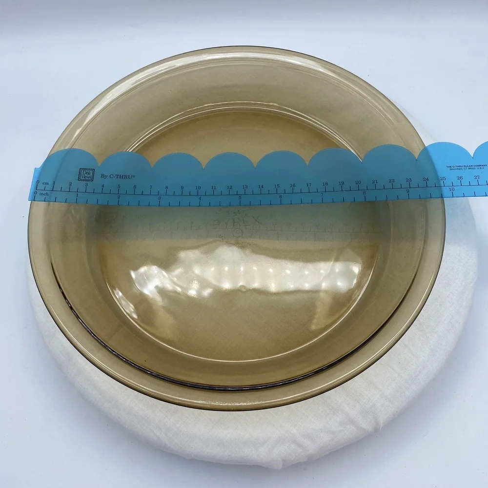 Vintage Pyrex 9 Inch Pie Plate 209 Amber Brown Fireside Glass USA Retro Bake MCM